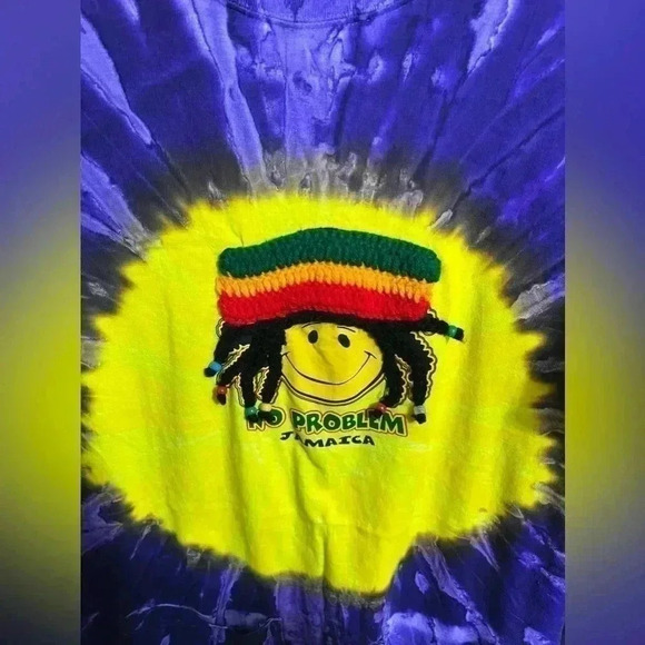 Tie Dye ‘Jamaica’ Oversized Tee/ Swim Cover Up/ Night Shirt. Size: XL - Picture 12 of 13